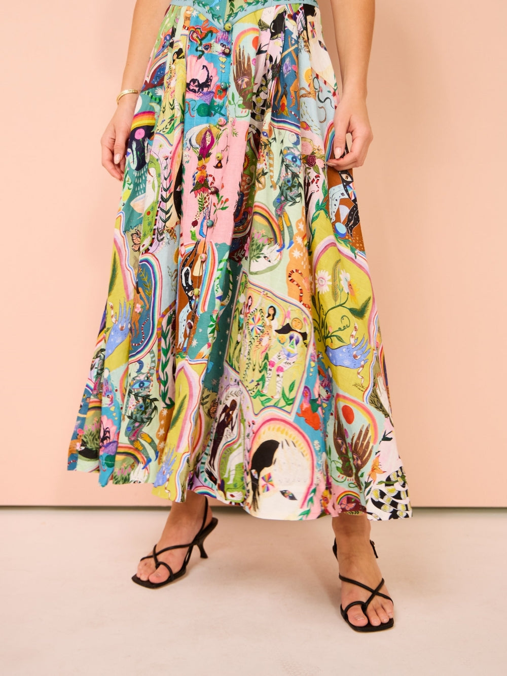 Vestido Midi Casual Graffiti Evergreen Printing