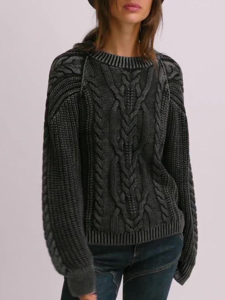 Cuello redondo Twist Jersey de manga larga Pullover