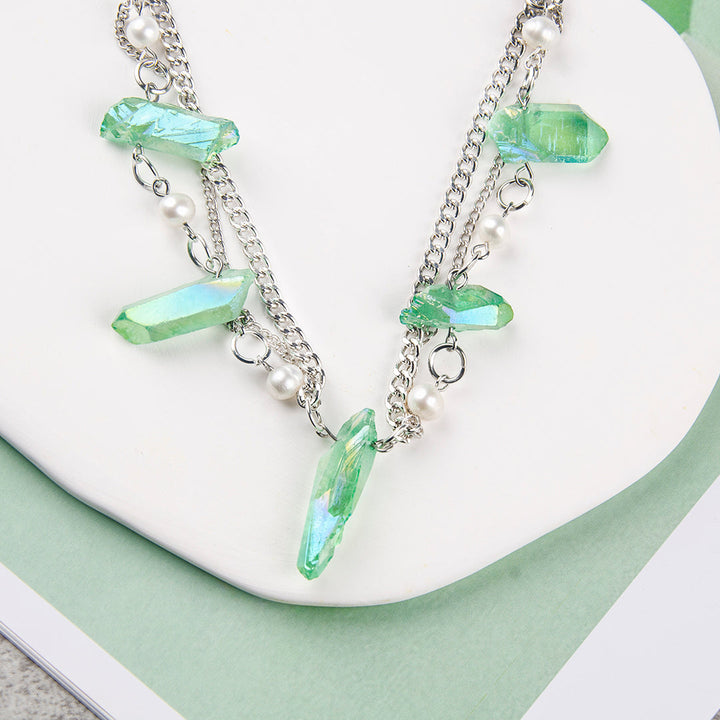 Groene Kwarts Kristal Boho Ketting