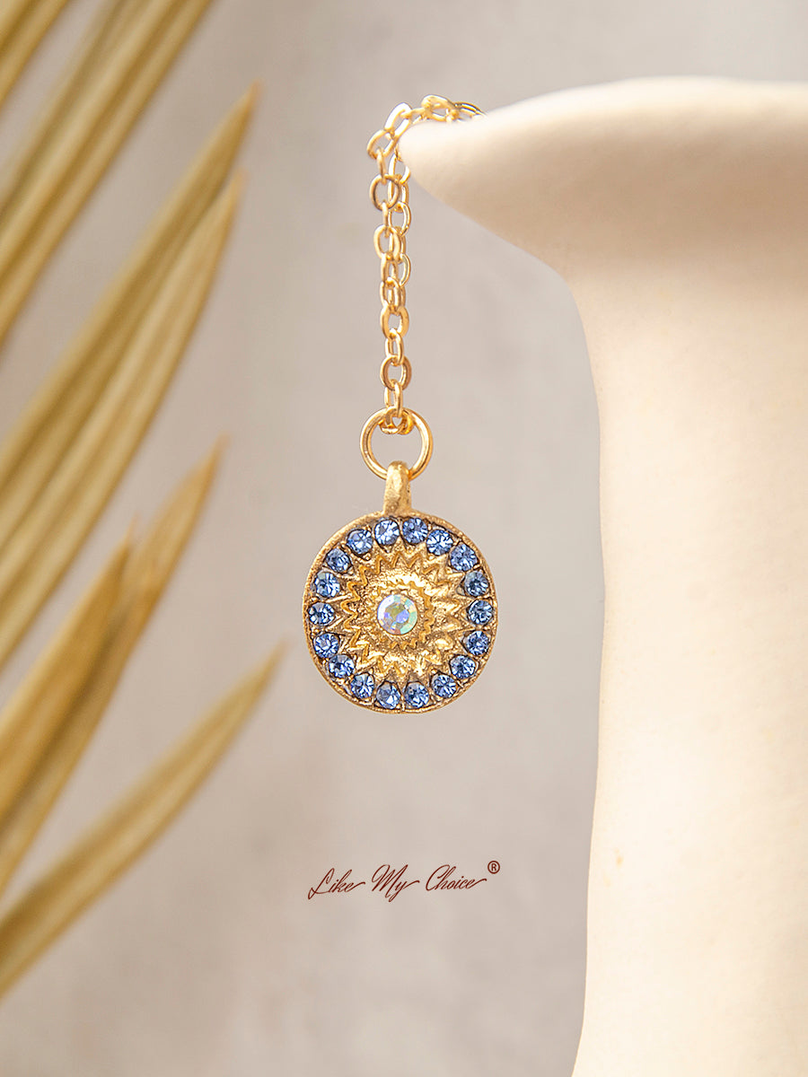 Collier bohème lune et étoile en opale