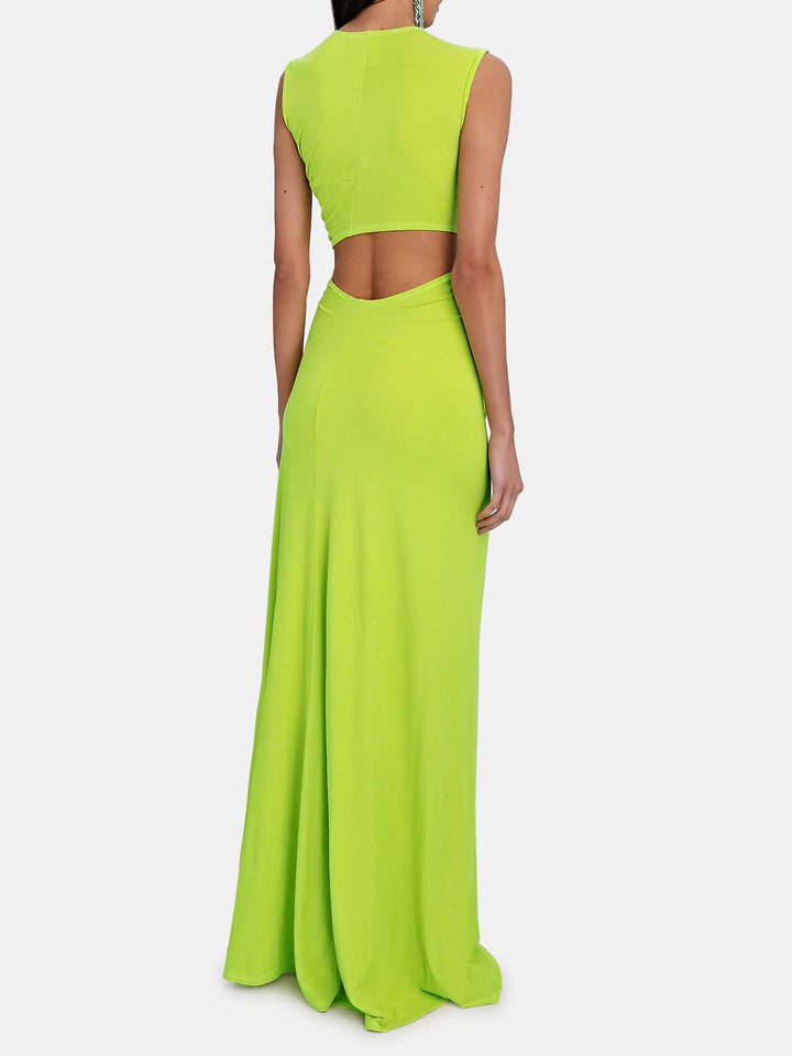 Μοντέρνο βαθύ V-λαιμός Cutout Twist Knit Maxi Dress