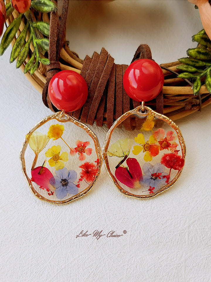 Pressed Flower Earrings - Garden Party