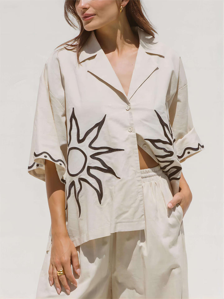 Sunshine - Camicia oversize con stampa allentata