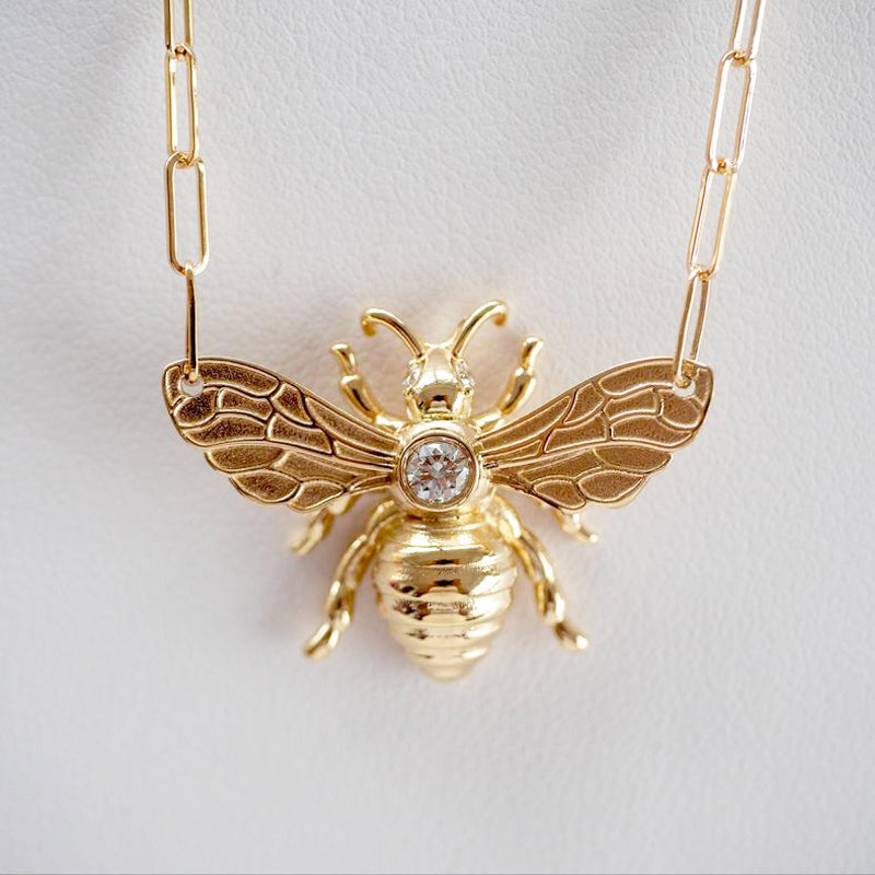 Collier à pendentifs en zircon abeille