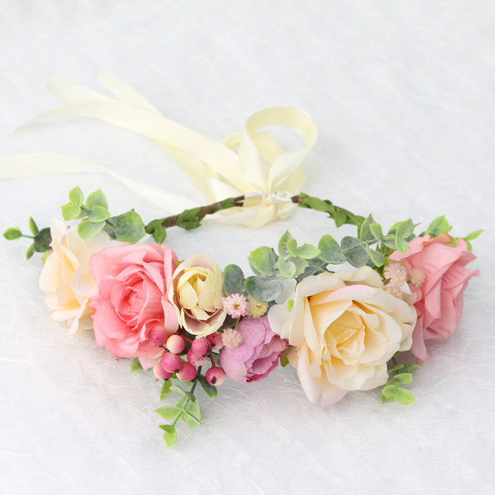 Diana Pink Rose Flower Crown