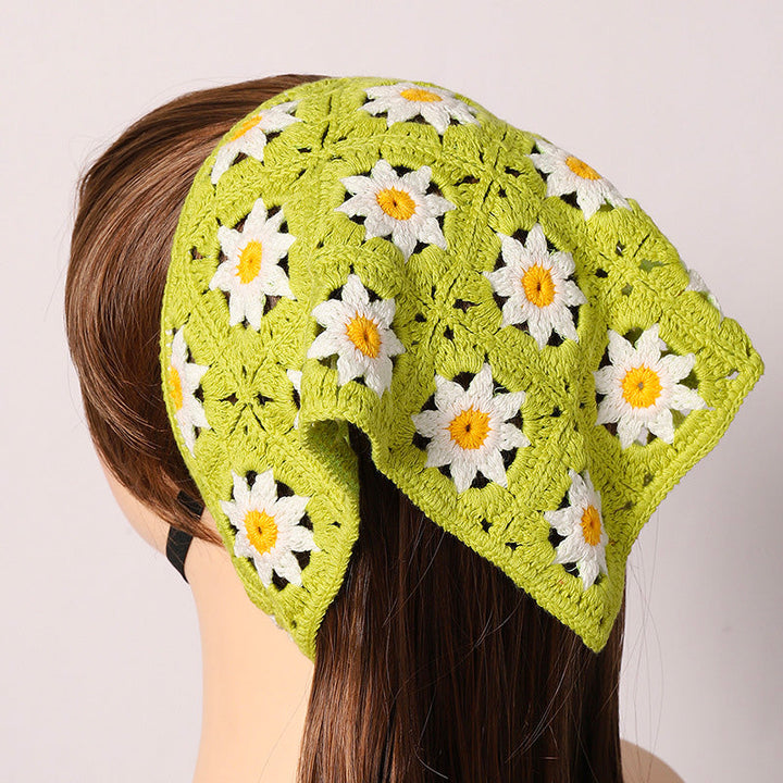 Hånd hæklet daisy bandana