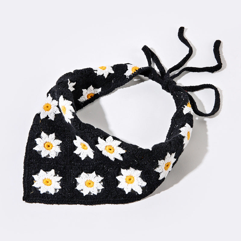 Hånd hæklet daisy bandana