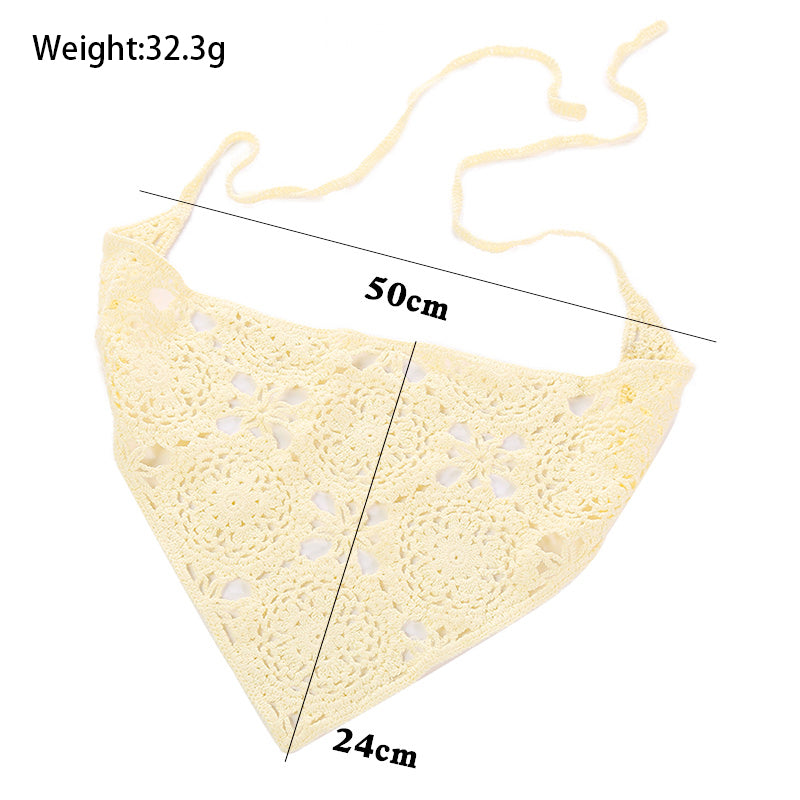 핸드 크로 셰 뜨개질 레이스 반다나