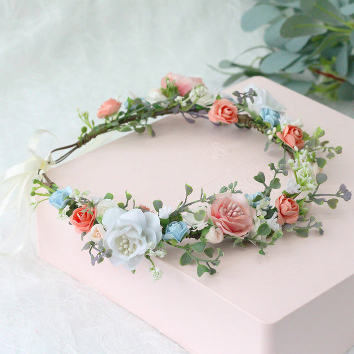 Couronne romantique de fleurs de roses