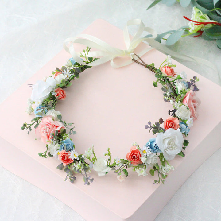 Couronne romantique de fleurs de roses