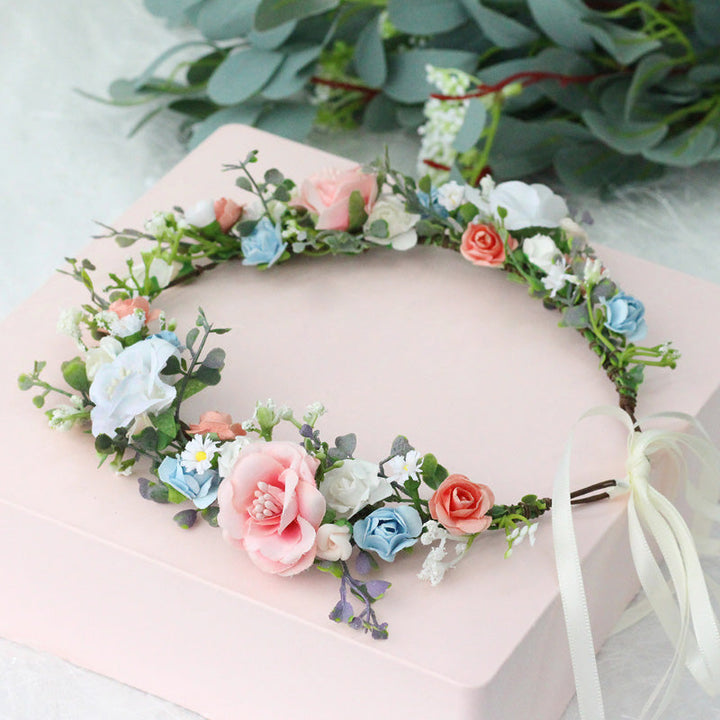 Couronne romantique de fleurs de roses