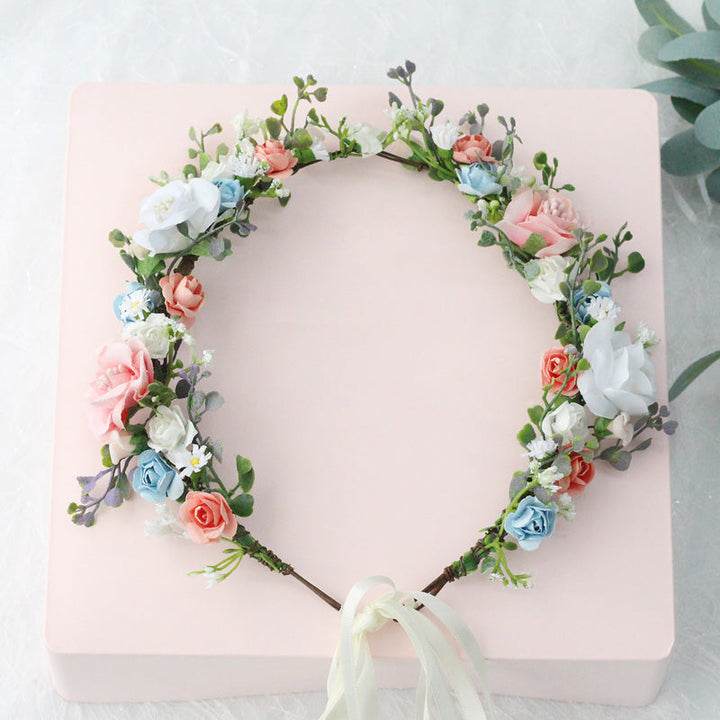 Couronne romantique de fleurs de roses