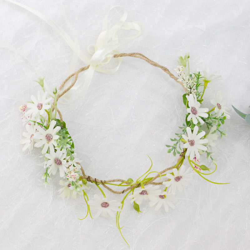 Couronne de fleurs marguerite blanche