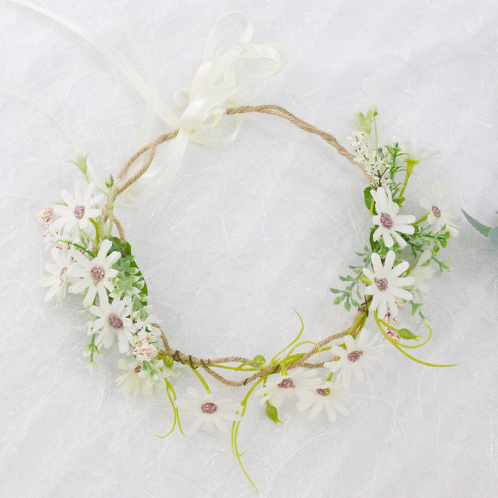 Couronne de fleurs marguerite blanche