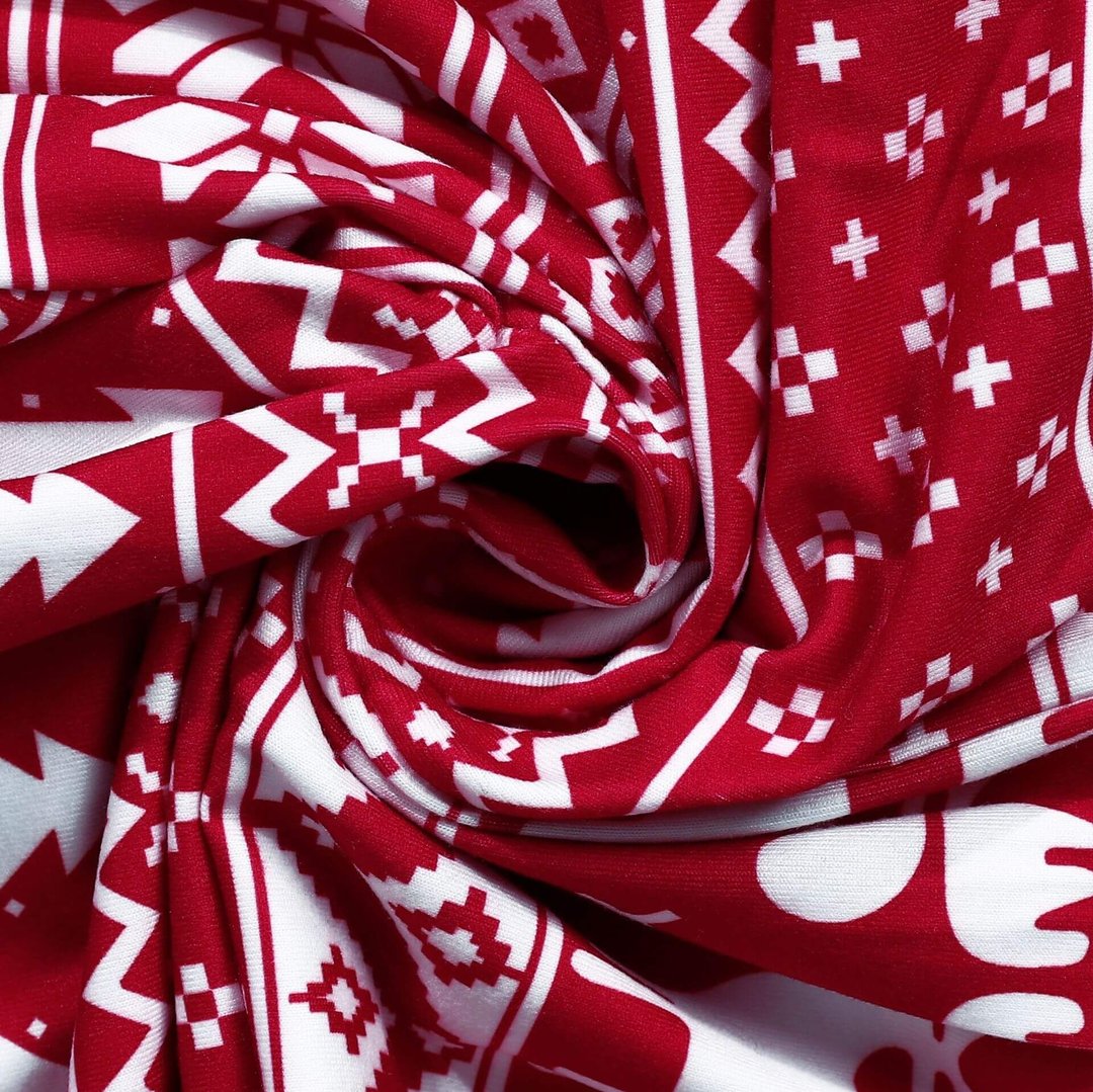 Rood met witte kerstprint familie bijpassende pyjama sets