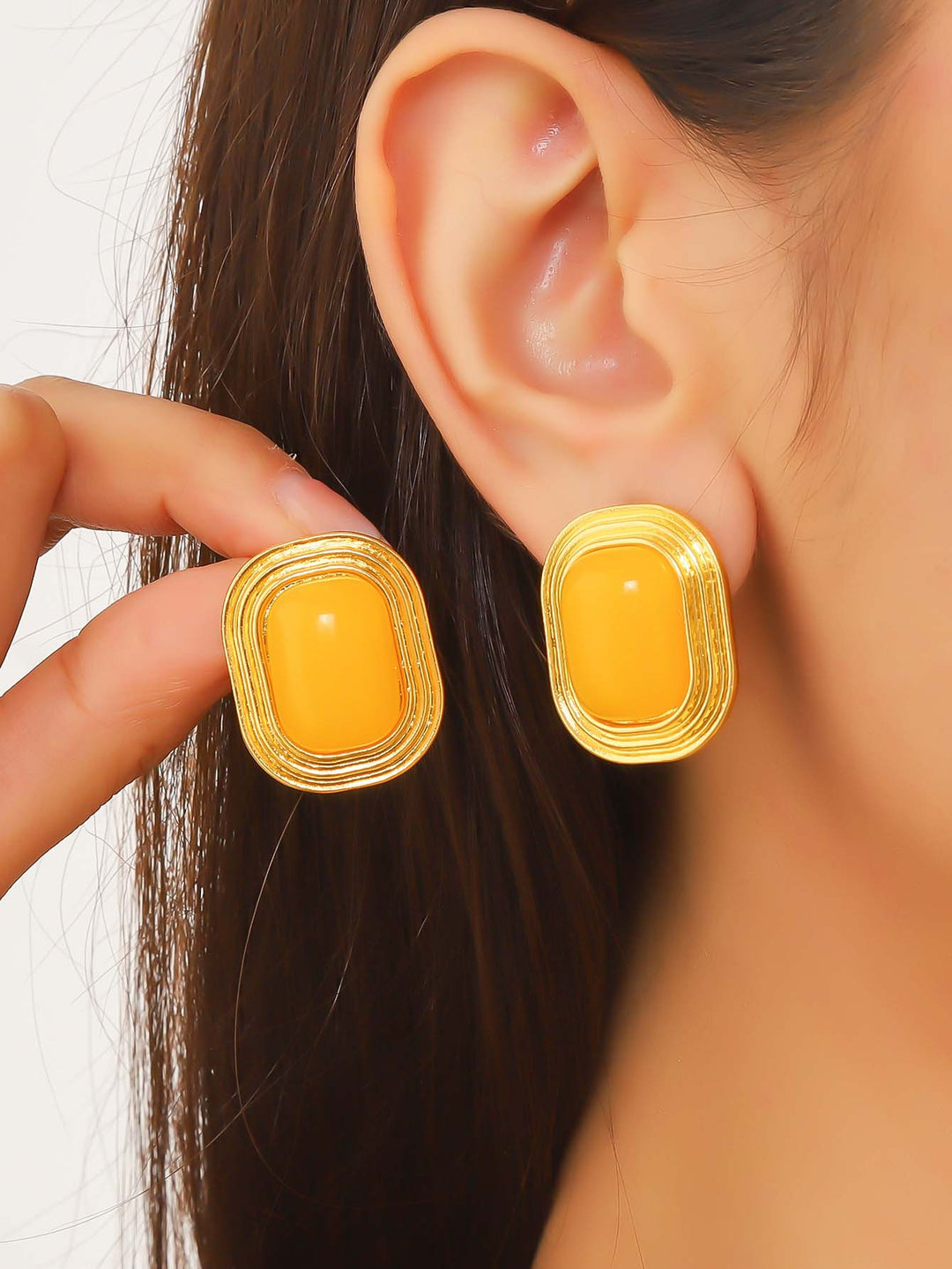 Boucles d'oreilles de luxe géométriques rétro