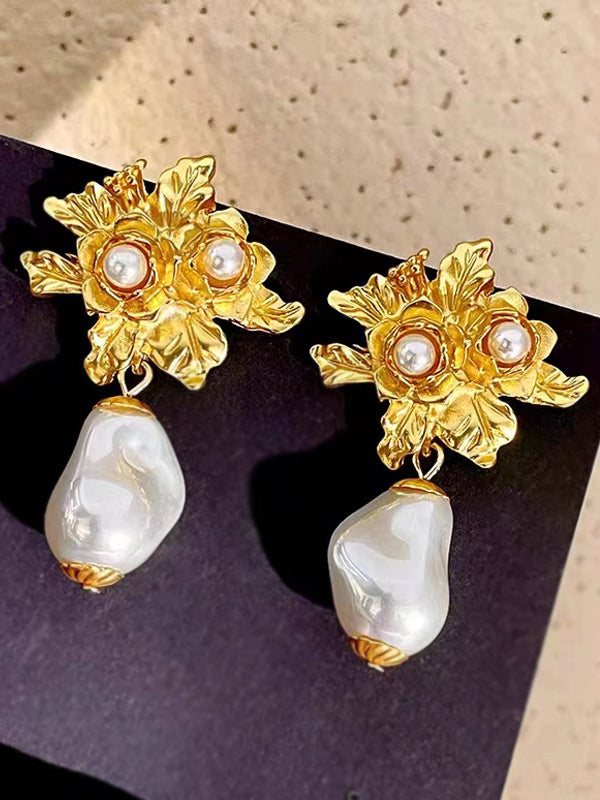 Anting-anting Pejantan Mutiara Barok Antik Mawar