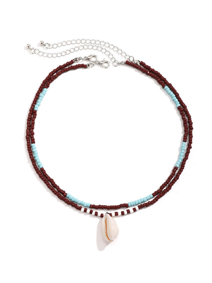 Hawaiian Vacation Beach Shell Halsband med dubbla lager