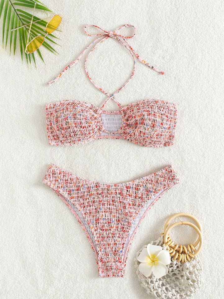 Maillot de bain dos nu à fleurs