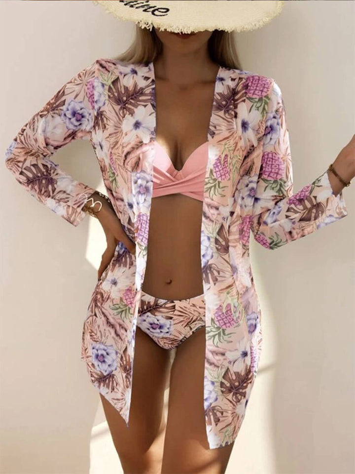 Costum de baie imprimat Set trei piese