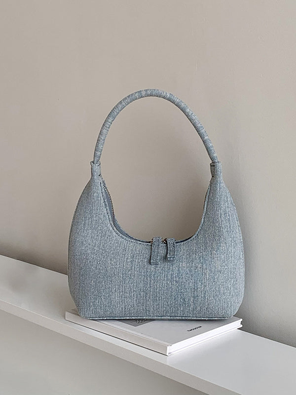 Borsa a mano in denim di nicchia della moda