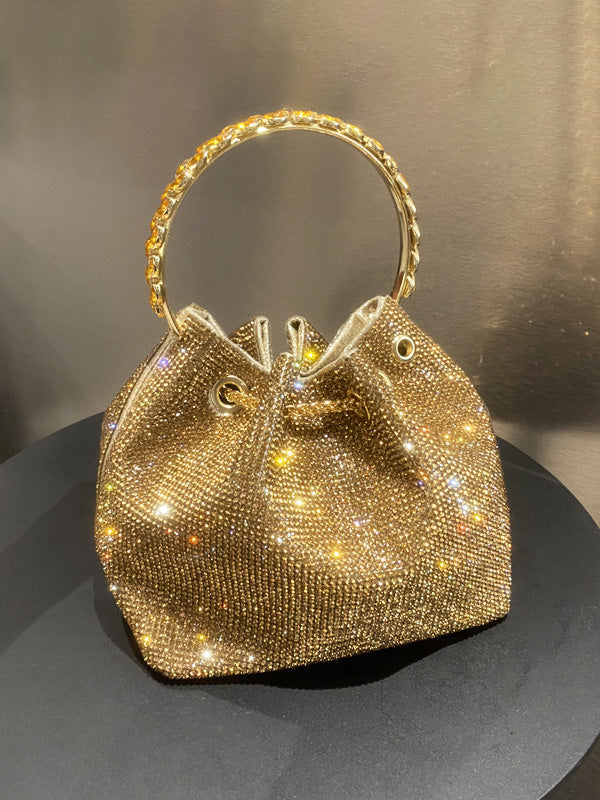 Bolsa de mão com alça de balde de diamante quente