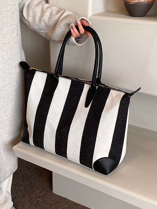 Moda Striped Commuter Tote sac