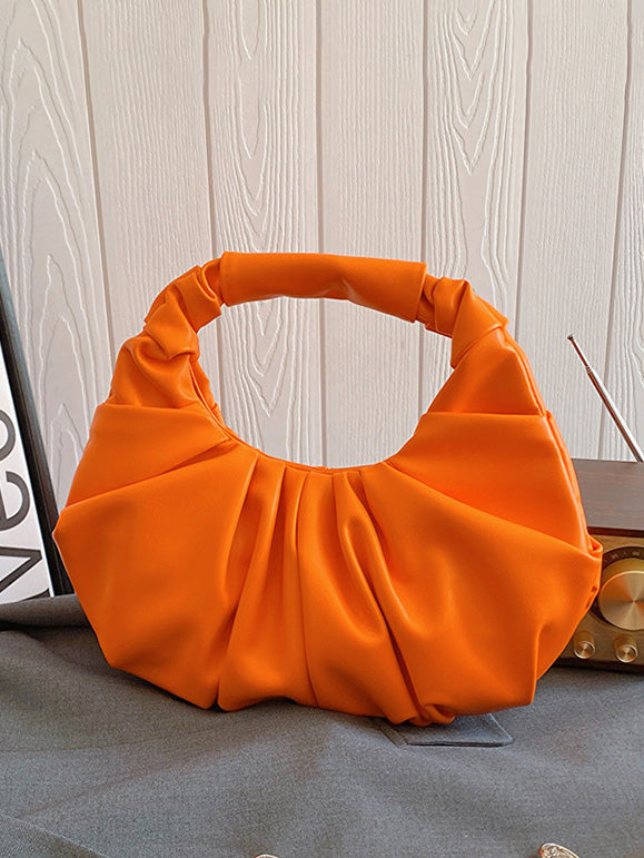 Simple Pleated Dumpling Clutch Bag