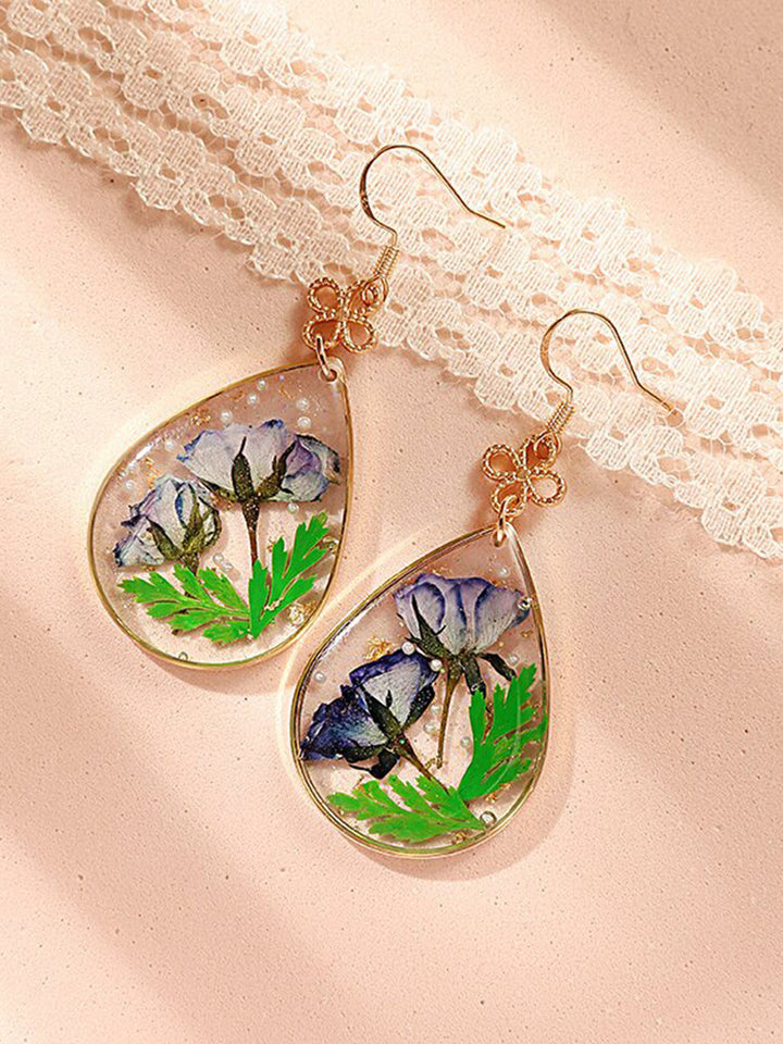 Μπλε Sulphureus Cosmos Ρητίνη Drop Earring