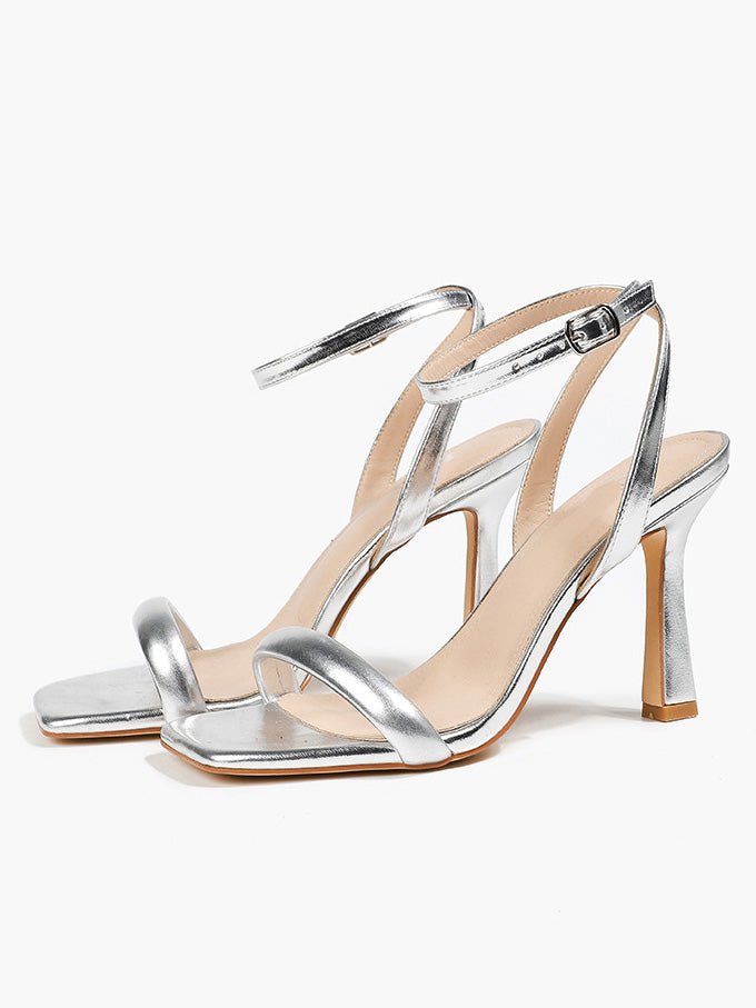 Μοντέρνο One-Strap χοντρό τακούνι Open-Toe High Heels