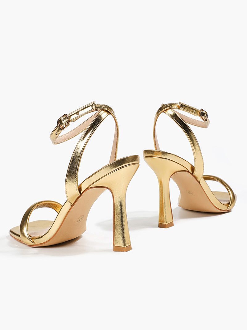 Μοντέρνο One-Strap χοντρό τακούνι Open-Toe High Heels