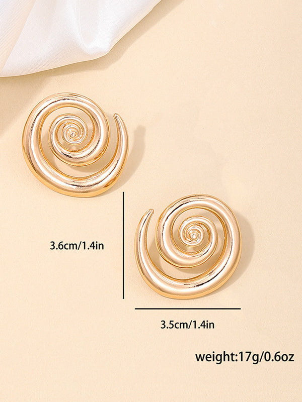 Anting Swirl Berongga Gaya Sederhana Anting Jalanan yang Berlebihan