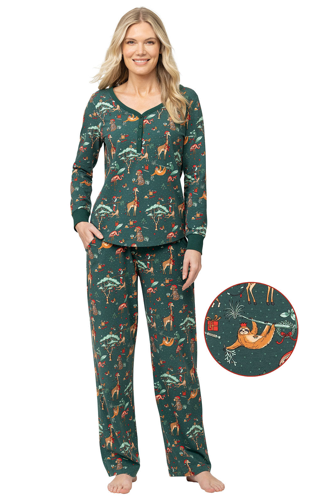 Kerst Schattige Dieren Fmalily Bijpassende Pyjama Sets (Met Hond van het Huisdier)