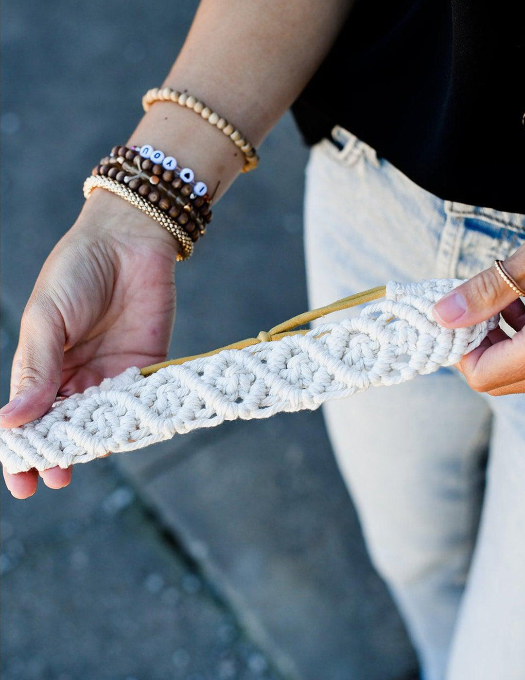 Handmade Elastic Macrame bentiță