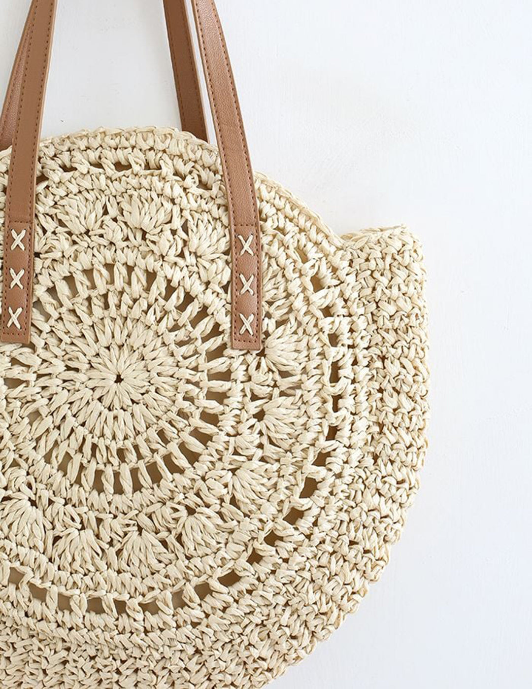 Round Straw Tote taske