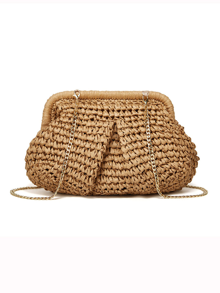 Wolk Dumpling Riet Crossbody Koppeling