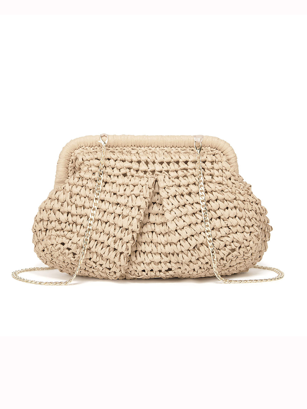 Wolk Dumpling Riet Crossbody Koppeling