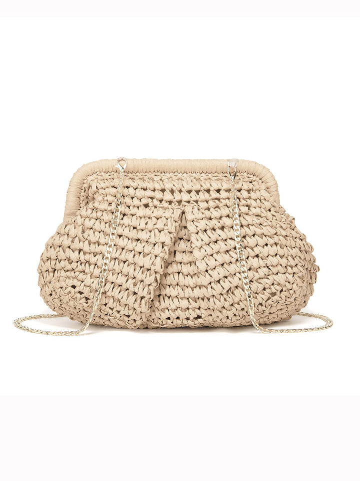 Wolke Knödel Stroh Crossbody Clutch