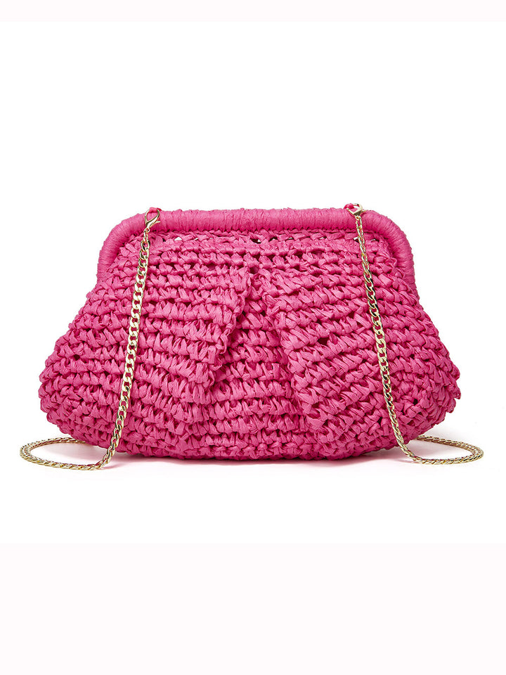 Wolke Knödel Stroh Crossbody Clutch