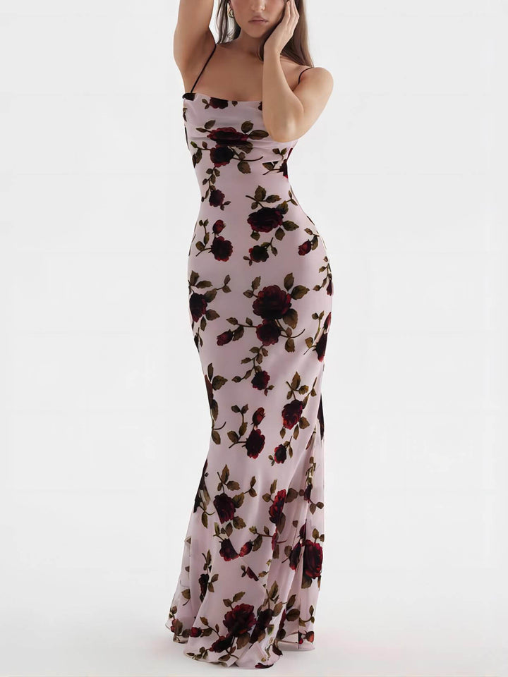 Rose Backless Maxi φόρεμα