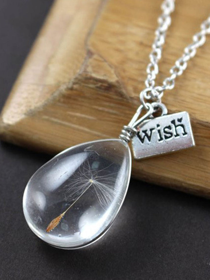 Pendentif réversible en cristal Dandelion Time Stone Necklace