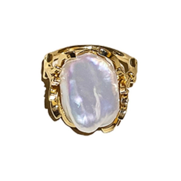 Bague ouverte en perles baroques