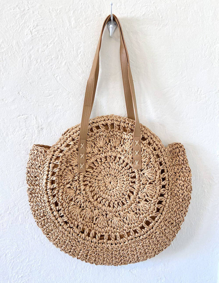 Round Straw Tote taske