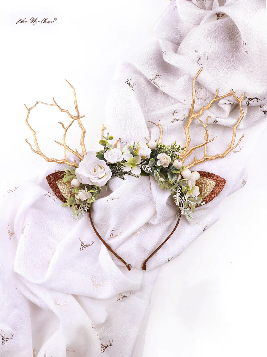 White & Sage Kerst Rendier Hoofdband | LikeMyChoice®