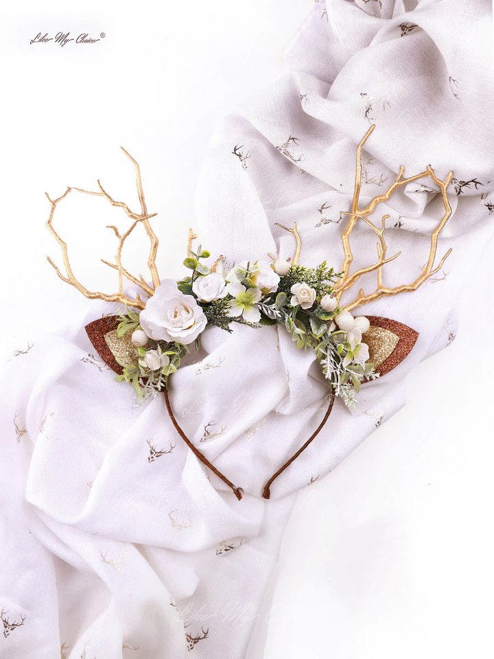 White & Sage Kerst Rendier Hoofdband | LikeMyChoice®