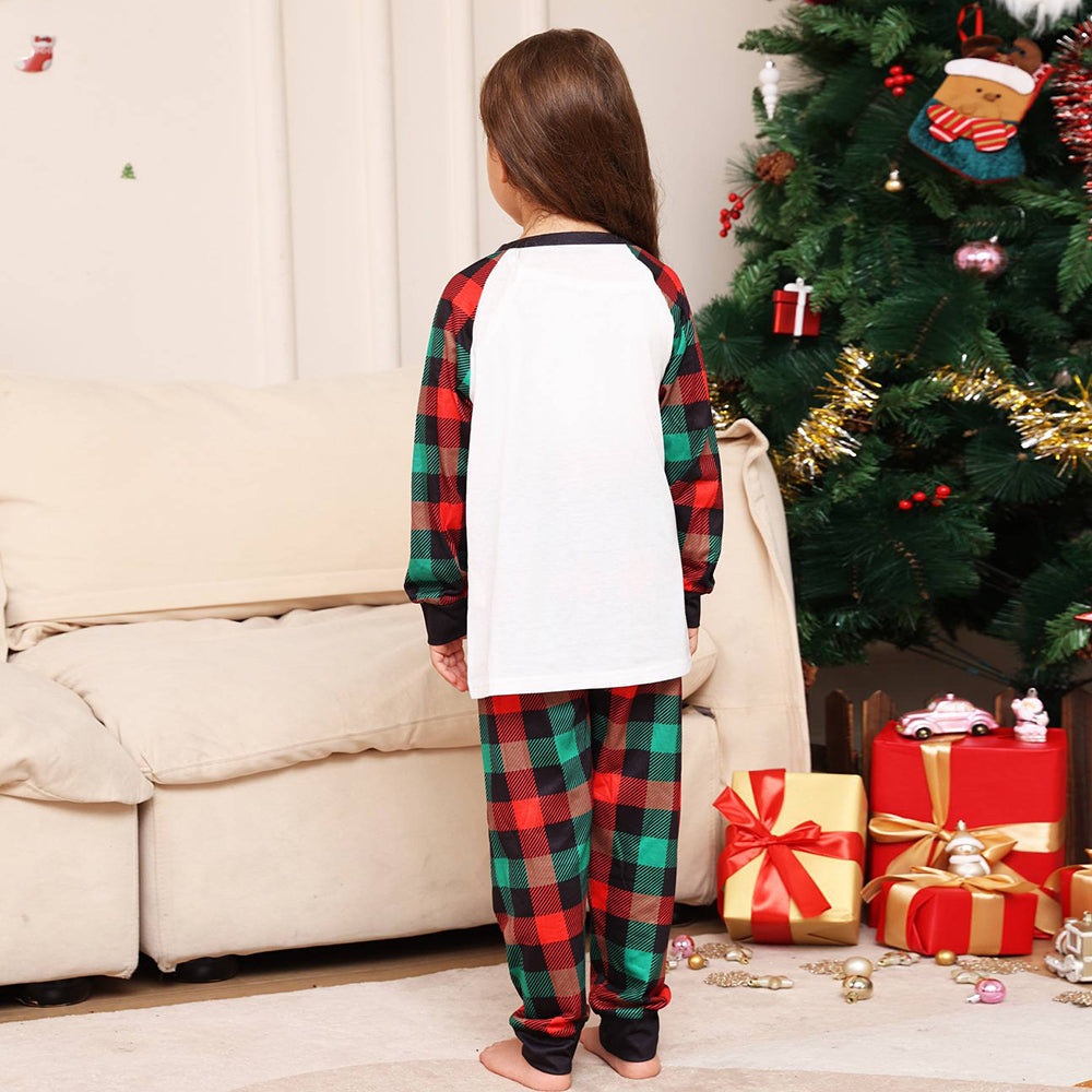 Weihnachten Familie zusammenpassende Pyjamas Set Grün Gitter Schlafanzüge