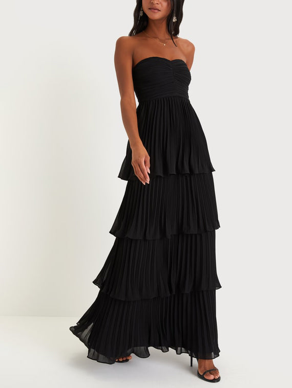 Herkkä Ruched Off-The-Shoulder Tiered Maxi Mekko