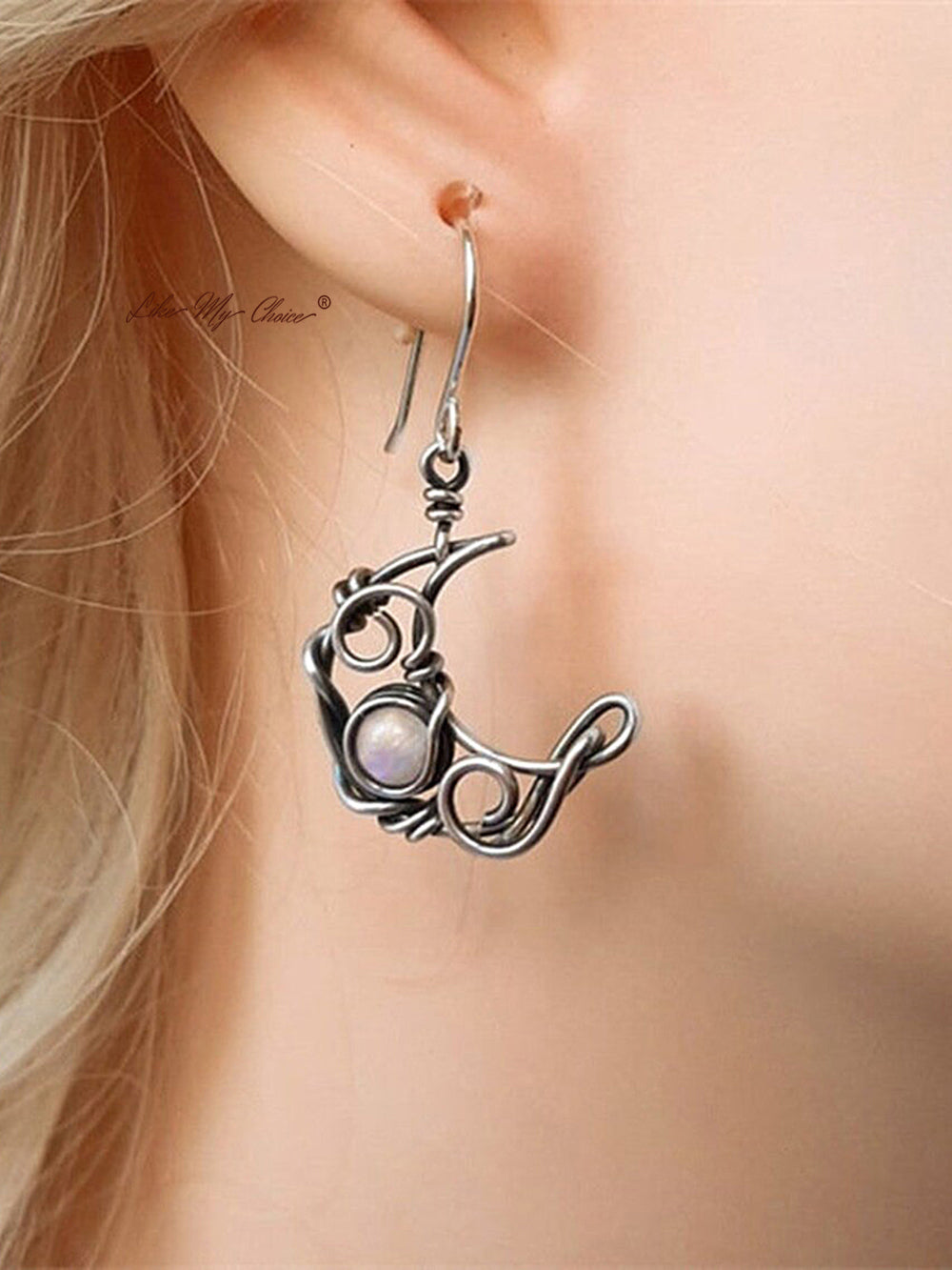 Boucles d'oreilles Boho cristal pierre de lune Boucles d'oreilles pendantes asymétriques soleil lune