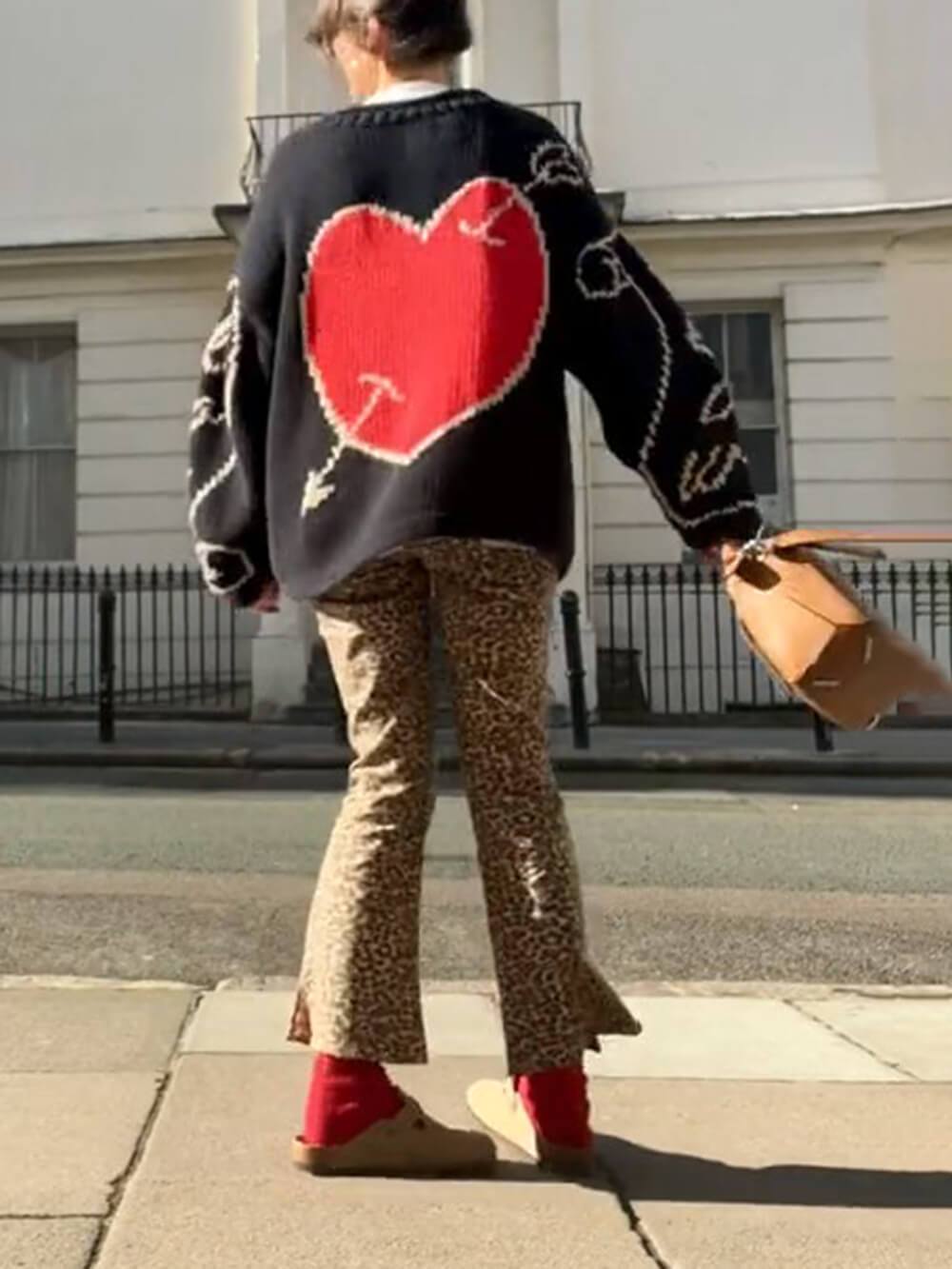 Classic Youthful Heart Letter Sweater