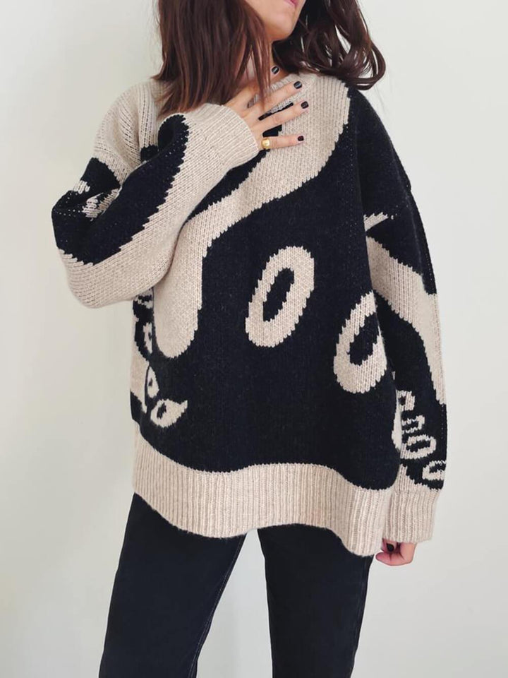 Fun Octopus Pattern Loose Sweater